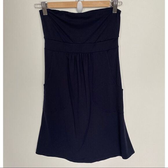 Susana Monaco Strapless Dress With Pockets in Navy Blue - Picture 3 of 7